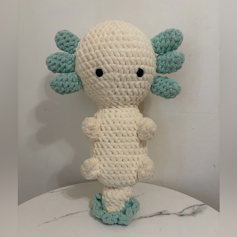 Crocheted Plush Axolotl - Picture 2 of 5